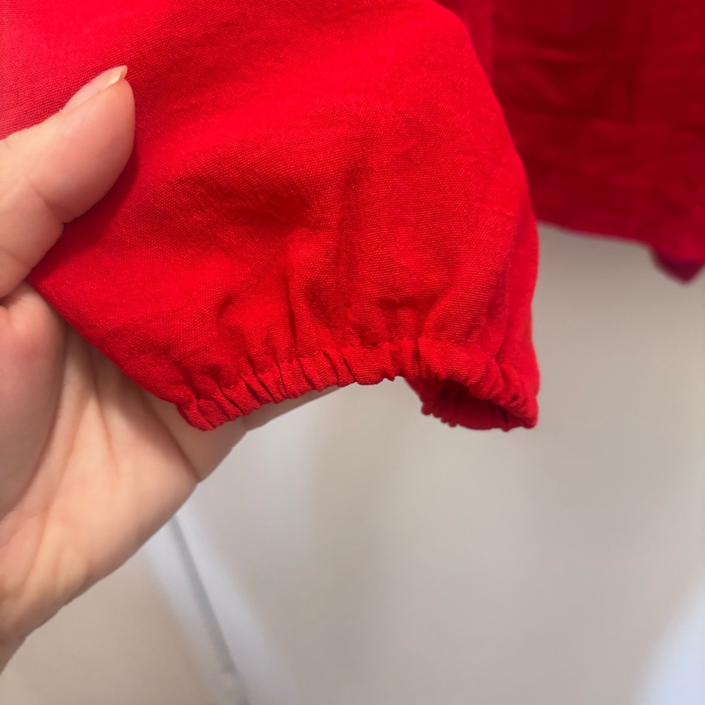 SHEIN Red Tie-Front Blouse Size 1X - Picture 7 of 10